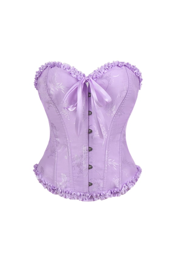 Corset Tops for Women Bustier Shapewear Lingerie Lace Tied Renaissance Overbust Corset Push Up Bodysuit
