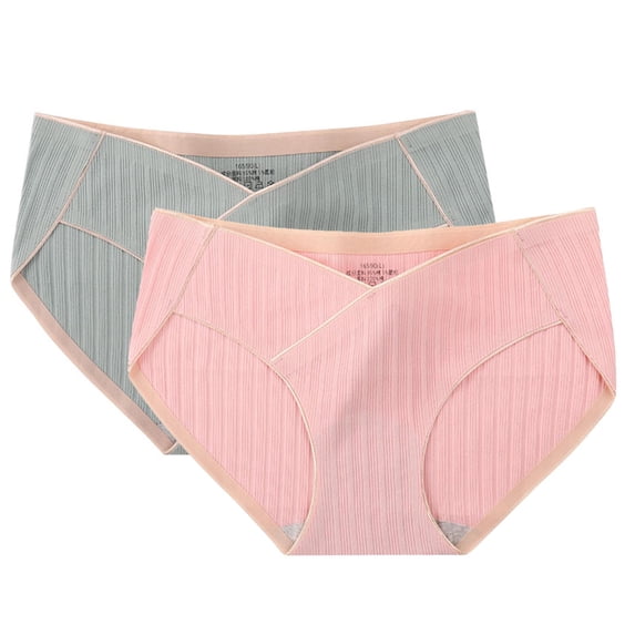 CHUMUD Cotton 2 Pack Maternity Underwear Healthy Maternity Pregnancy Panties Postpartum Mother Under Bump Underwear
