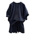 thumbnail image 1 of CHUMUD Cotton Linen Two Piece Sets for Women Summer Outfits Short Sleeve Crew Neck Tees Shorts Casual Beach Vacation, 1 of 8