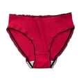 thumbnail image 1 of CHUMUD Cotton Plus Size Underwear for Women Mid Low Waisted Full Coverage Stretch Briefs High Cut Ribbed Breathable Soft Solid Panties, 1 of 4