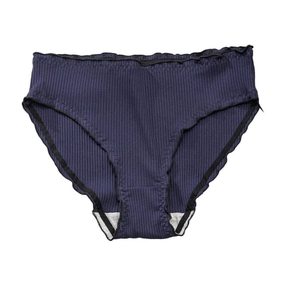 CHUMUD Cotton Plus Size Underwear for Women Mid Low Waisted Full Coverage Stretch Briefs High Cut Ribbed Breathable Soft Solid Panties