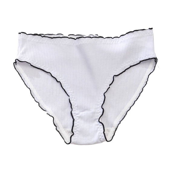 CHUMUD Cotton Plus Size Underwear for Women Mid Low Waisted Full Coverage Stretch Briefs High Cut Ribbed Breathable Soft Solid Panties