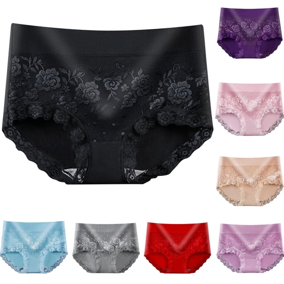 CHUMUD Cotton Underwear for Women High Waisted Full Coverage Briefs Solid Soft Strech Breathable Floral Panties