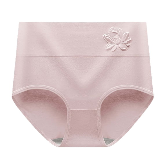 CHUMUD Cotton Underwear for Women High Waisted Panties Full Coverage Breathable Soft Solid High-cut Briefs