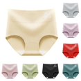 thumbnail image 1 of CHUMUD Cotton Underwear for Women High Waisted Solid Full Coverage Stretch Briefs Solid Breathable Ribbed Panties, 1 of 3