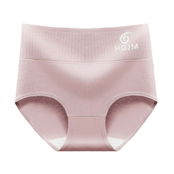 CHUMUD Cotton Underwear for Women High Waisted Solid Full Coverage Stretch Briefs Solid Breathable Ribbed Panties