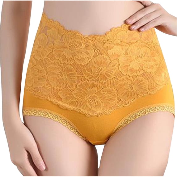 CHUMUD Cotton Underwear for Women Shapewear Panties High Waisted Full Coverage Lace Briefs Breathable Soft Tummy Control Panties