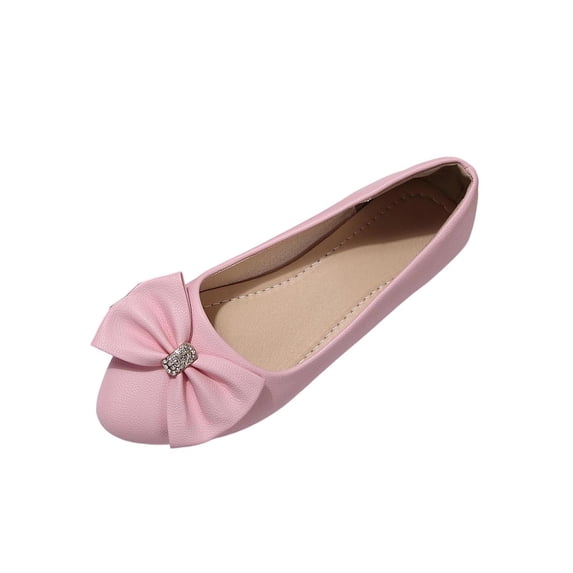 CHUMUD Flats for Women Bow Decor Square Toe Ballet Flats, Casual Slip-On Comfortable Dressy Shoes, Lightweight Office Work Flats