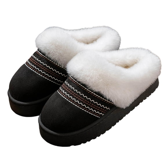 CHUMUD Fuzzy Slippers for Women - Cozy House Shoes with Anti-Slip Sole, Warm Plush Lined Indoor Outdoor Short Ankle Slippers