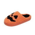 thumbnail image 1 of CHUMUD Halloween Slippers for Women, Plush Warm Spooky Lantern Pumpkin Slippers Fuzzy Soft Plush Non-Slip House Shoes Holiday Gifts, 1 of 9