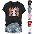 thumbnail image 1 of CHUMUD Happy Easter Shirts for Women Short Sleeve Funny Bunny Graphic Shirt Easter Tee Tops Summer Casual Tees, 1 of 6