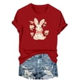 thumbnail image 1 of CHUMUD Happy Easter Shirts for Women Summer Casual Tees Short Sleeve Funny Bunny Flower Graphic Shirt Easter Tee Bow Colorful Tops, 1 of 6