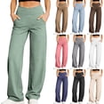 thumbnail image 1 of CHUMUD High Waist Workout Pants for Women Petite with Pockets Stretchy Wide Leg Cross Rise Gym Pants Summer Work Casual, 1 of 9