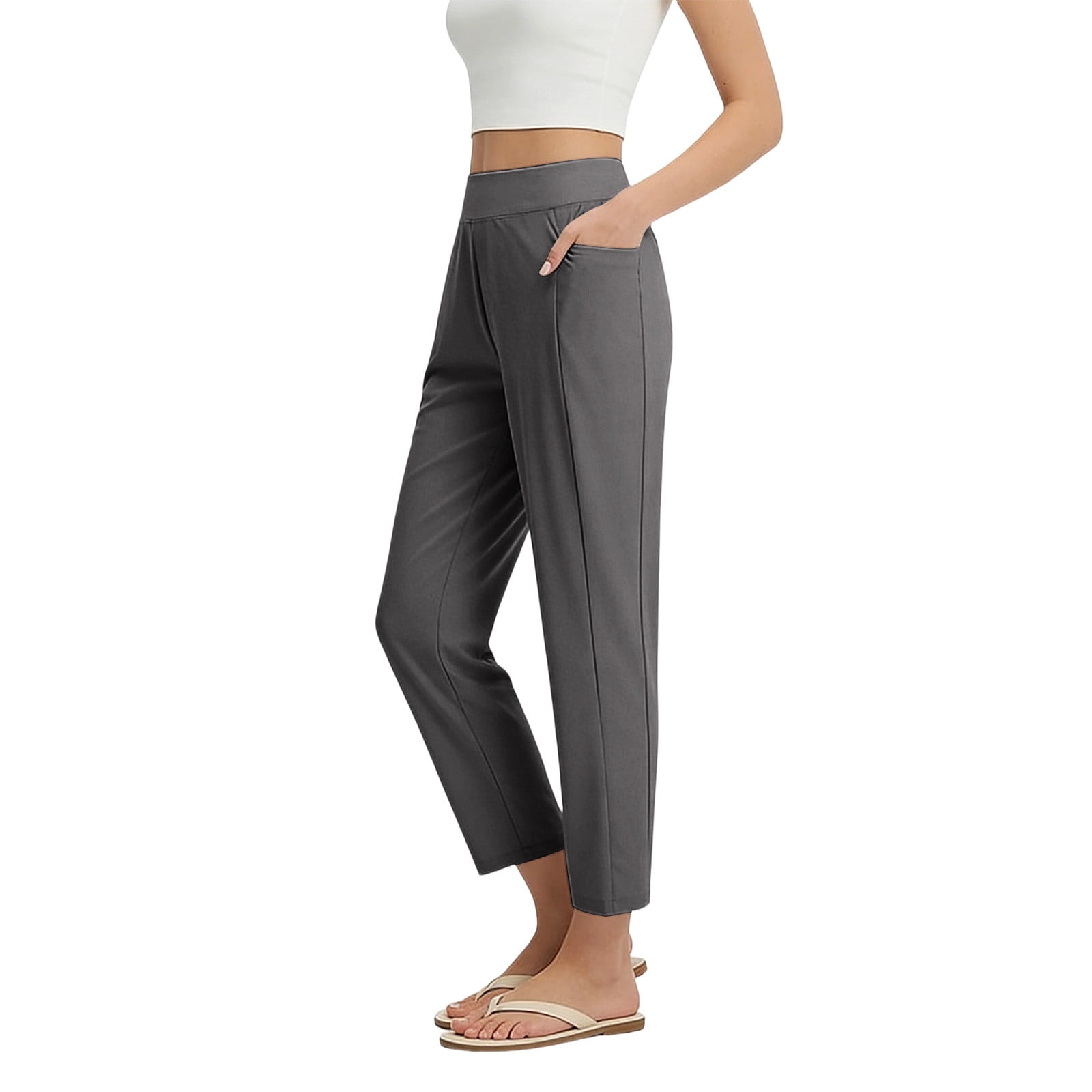 CHUMUD High Waist Workout Yoga Pants for Women Petite Stretchy Office ...