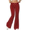 thumbnail image 1 of CHUMUD High Waist Workout Yoga Pants for Women Stretchy Tummy Control Running Flare Leggings Cute Polka Dots Gym Pants, 1 of 6