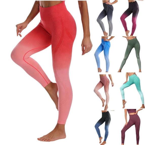 CHUMUD High Waisted Leggings for Women - Tummy Control Pants Workout Soft Gradient Yoga Pants