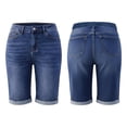 thumbnail image 1 of CHUMUD Jeans Shorts for Women Stretchy Trendy Mid Rise Denim Shorts Slim Roll on Shorts, 1 of 9