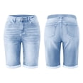 thumbnail image 1 of CHUMUD Jeans Shorts for Women Stretchy Trendy Mid Rise Denim Shorts Slim Roll on Shorts, 1 of 9