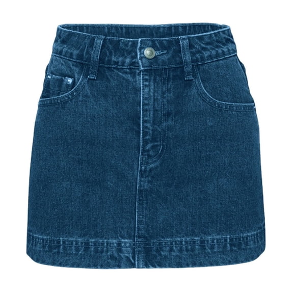 CHUMUD Jeans Skorts for Women Trendy High Waist Denim Mini Skirts with Shorts A-Line Skort