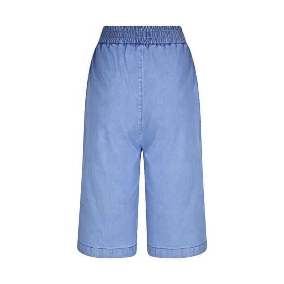 CHUMUD Jeans for Women Low Rise Pull on Trendy Denim Pants Stretchy Capri Pants