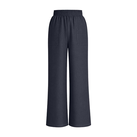 CHUMUD Jeans for Women Trendy High Waist Wide Leg Pull on Denim Pants Everyday