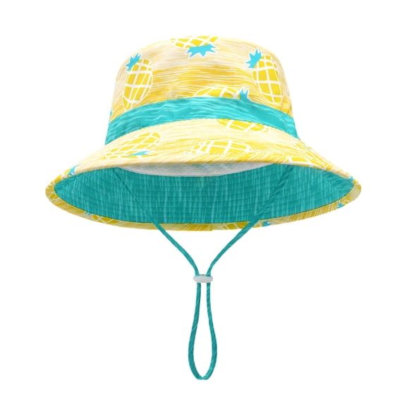 CHUMUD Kids Sun Hat, Toddler Bucket Hat Adjustable Chin Strap UPF 50+ Protection Hat for Boys Girls 1-8 Years Old Beach Vacation