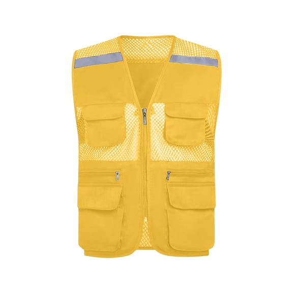 CHUMUD Men Women Safety Vests with Pockets Zipper High Visibility Vest Construction Work Reflective Waistcoat