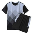 thumbnail image 1 of CHUMUD Men's 2 Piece Sets Crew Neck Short Sleeve Tees and Eastic Waisted Shorts Set Workout Clothes Athletic Set Basketball Football Training Running Gym Summer Outfits (Avail for Big and Tall), 1 of 3