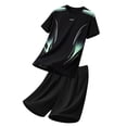 thumbnail image 1 of CHUMUD Men's 2 Piece Sets Short Sleeve Crew Neck T Shirt and Eastic Waisted Shorts Set Workout Athletic Set Basketball Football Training Running Gym Texture Summer Outfits (Avail for Big and Tall), 1 of 9