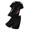 thumbnail image 1 of CHUMUD Men's 2 Piece Sets Short Sleeve Crew Neck T Shirt and Eastic Waisted Shorts Set Workout Athletic Set Basketball Football Training Running Gym Texture Summer Outfits (Avail for Big and Tall), 1 of 9