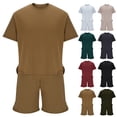 thumbnail image 1 of CHUMUD Men's 2 Pieces Set Short Sleeve Crew Neck T Shirt and Eastic Waisted Shorts Set Loose Fit Casual Summer Matching Set, 1 of 6