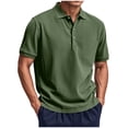 thumbnail image 1 of CHUMUD Men's Corduroy Short Sleeve Shirt 3 Button Collared Shirt Summer Casual Tops, Available in Big & Tall, 1 of 7