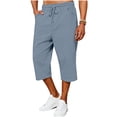 thumbnail image 1 of CHUMUD Men's Cotton Shorts Relaxed Fit Loose Drawstring Elastic Waist Baggy Capris Summer Casual with Pockets Outdoor, 1 of 6
