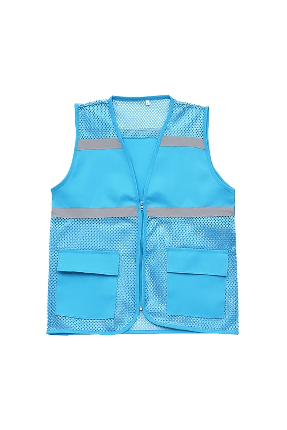 Men's Reflective Safety Vest High Visibility Security Vest with Pockets and Zipper, Construction Work Vest for Surveyors/Workers