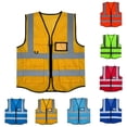 thumbnail image 1 of CHUMUD Men's Safety Reflective Vest, High Visibility Vest with Pockets and Zipper, Construction Work, Free Size, 1 of 5