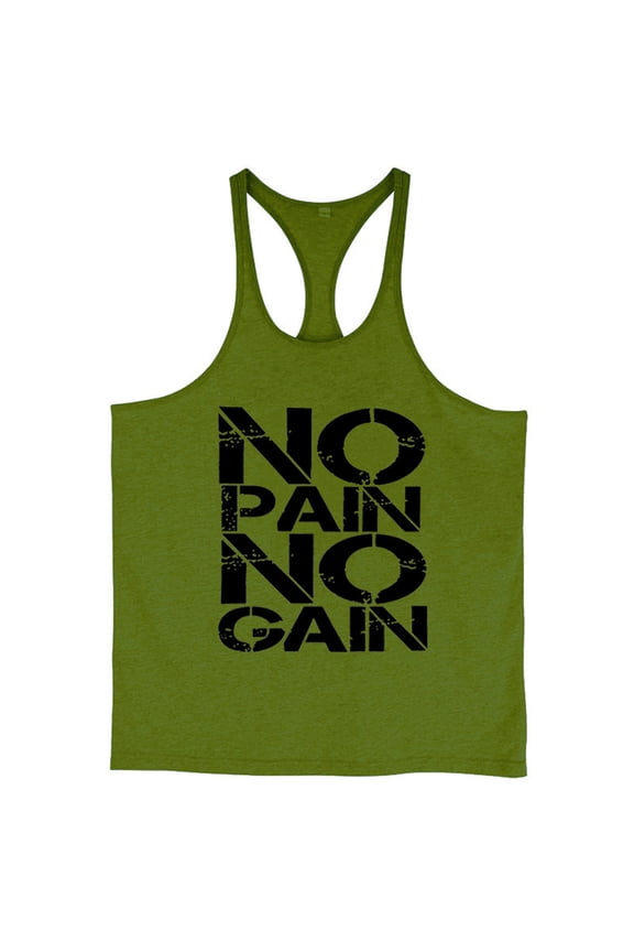 Men's Stringer Tank Tops Muscule Cut Bodybuilding Gym Vest Y-Back Workout Sleeveless T-Shirt Letter Print Active Tank Tops