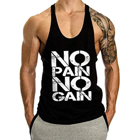 CHUMUD Men's Stringer Tank Tops Muscule Cut Bodybuilding Gym Vest Y-Back Workout Sleeveless T-Shirt Letter Print Active Tank Tops