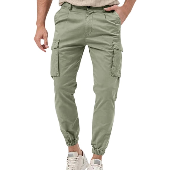 CHUMUD Men's Tactical Pants Water Resistant Ripstop Cargo Pants Lightweight Work Hiking Pants with Multi Pockets Relaxed Fit Elastic Waist Trousers Outdoor Apparel