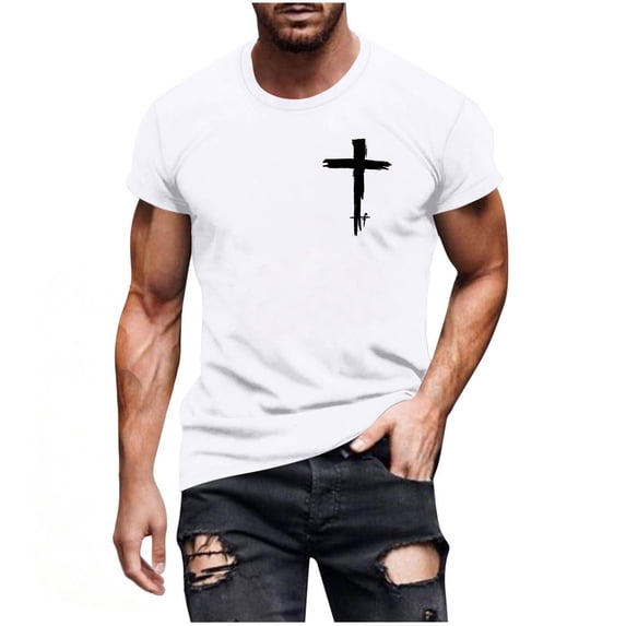 CHUMUD Mens Easter Graphic T Shirts Crew Neck Short Sleeve Tops Summer Basic T Shirt