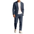 thumbnail image 1 of CHUMUD Mens Linen Suits 2 Piece Button Formal Tuxedo Jacket Suits Pants Set for Wedding Business Prom, 1 of 9