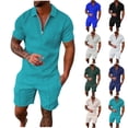 thumbnail image 1 of CHUMUD Mens Shirt and Shorts Sets Outfits 2 Piece Fashion Summer Tracksuits Casual Short Sleeve Set, 1 of 6