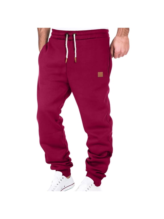 Mens Sweatpants Drawstring Waisted Fleece Active Athletic Workout Tech Joggers with Pockets