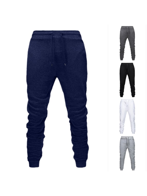 Mens Sweatpants Fleece Active Tech Joggers Drawstring Waist Outdoor Gym Athletic Workout Pants with Pockets Relaxed Fit