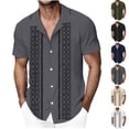 thumbnail image 1 of CHUMUD Mens Vintage Short Sleeve Button Down Collared Shirts Summer Casual Vacation Shirts, 1 of 4