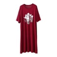 thumbnail image 1 of CHUMUD Nightgowns for Women Short Sleeve Sleepdress Modal Soft Cute Cat Print Pajama Dress Summer Casual Pjs Lounge Midi Dress, 1 of 5