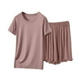 thumbnail image 1 of CHUMUD Pajama Set for Women Petite 2 Piece Soft Comfy Lounge Outfits Short Sleeve Pj Sleepwear Shorts Sets Loungewear Summer Casual, 1 of 6