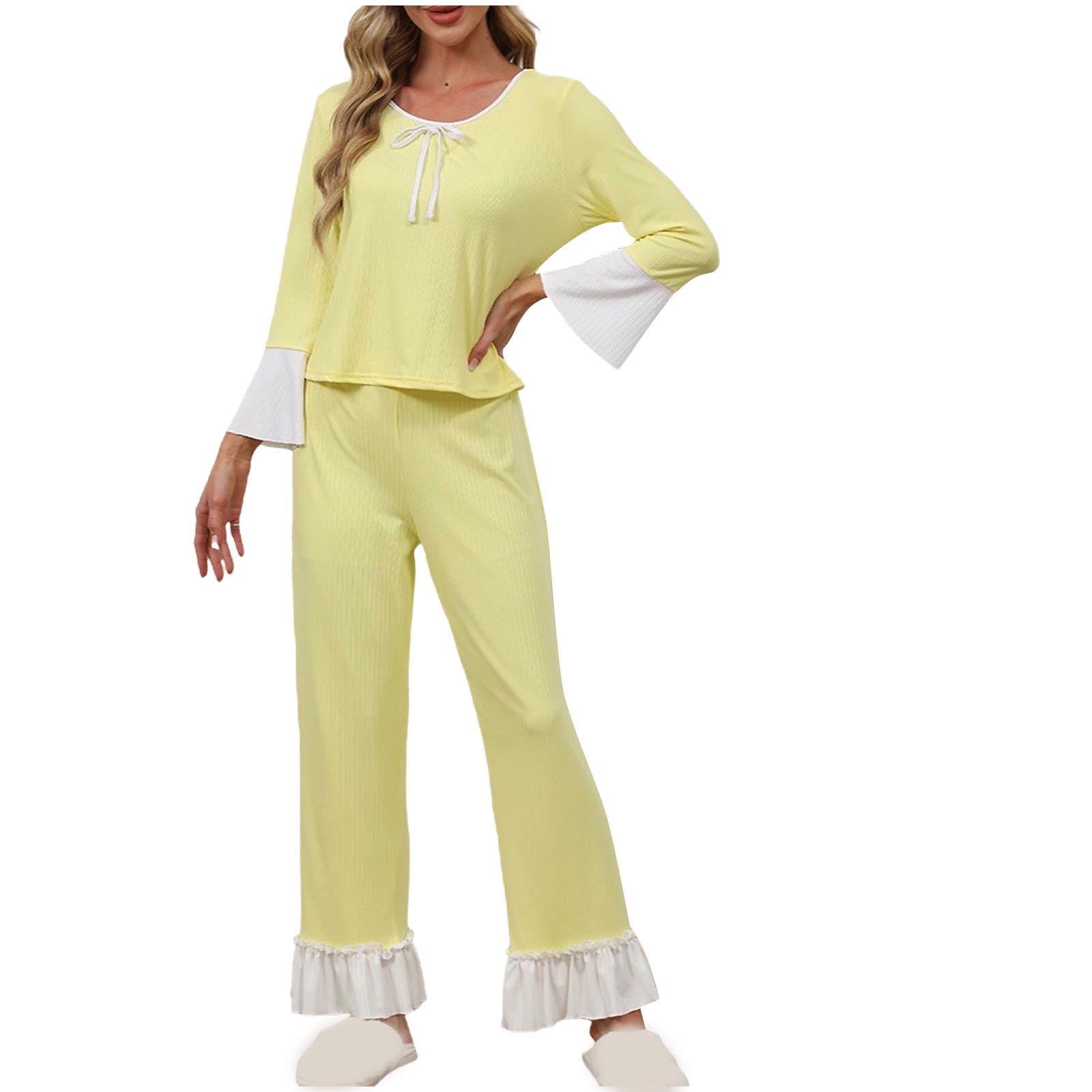 CHUMUD Pajama Sets for Women Long Sleeve 2 Piece Lounge Pjs Matching ...