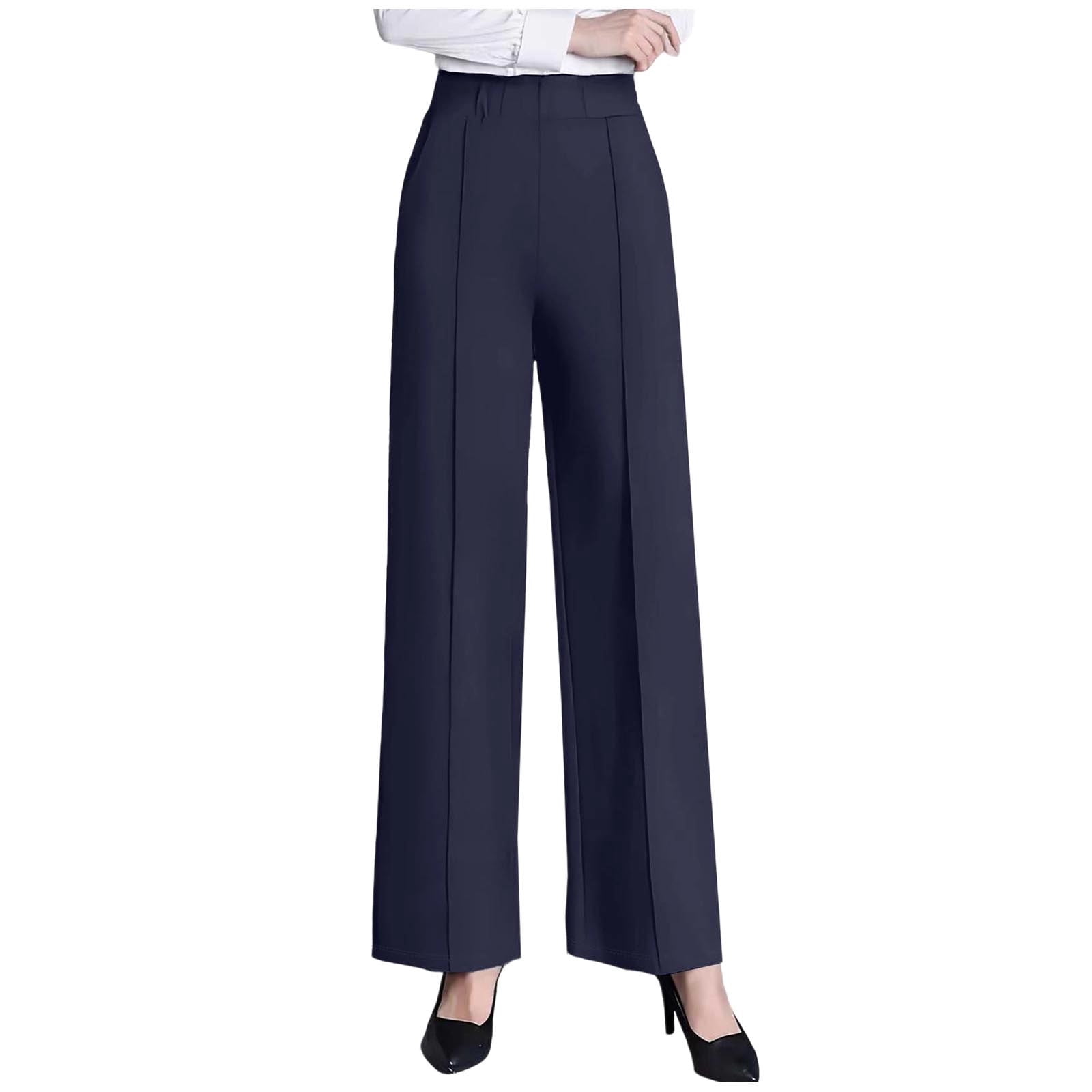 CHUMUD Petite Women's Formal Wide Leg Pants with Pockets High Waist ...