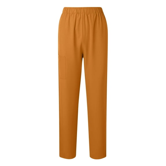 CHUMUD Plus Size Caregiver Pants for Women Mid-Rise Straight Fit Cargo with Pockets for Work Uniform 4-Way Stretch