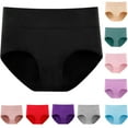 thumbnail image 1 of CHUMUD Plus Size Cotton Underwear for Women High Waisted Full Coverage Briefs Solid Soft Strech Breathable Tummy Control Panties, 1 of 6